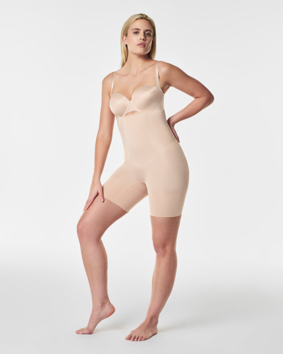 LUKUSAFIshape™ OnCore Open-Bust Mid-Thigh Bodysuit