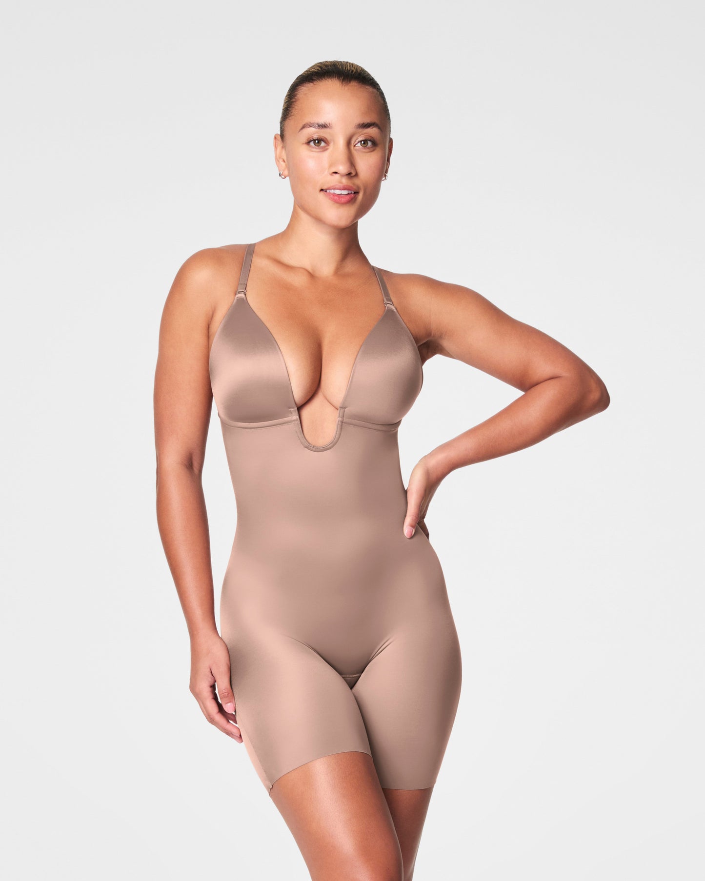 LUKUSAFIshape™ Suit Your Fancy Plunge Low-Back Mid-Thigh Bodysuit