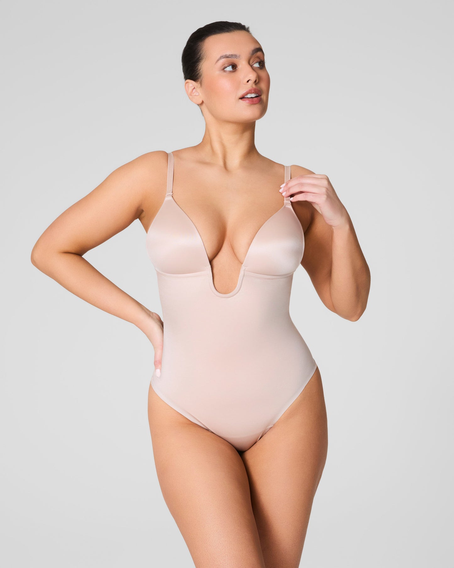 LUKUSAFIshape™ Suit Your Fancy Plunge Low-Back Thong Bodysuit