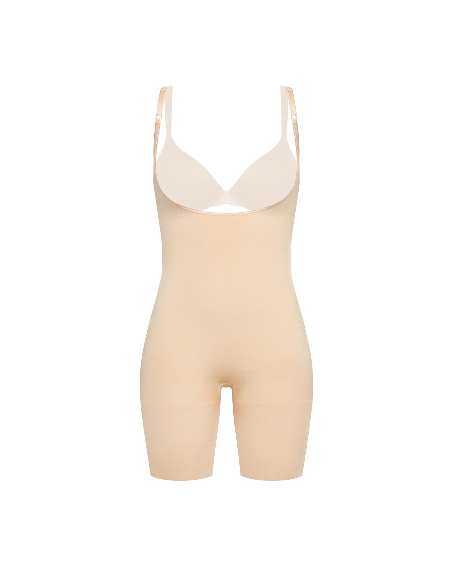 LUKUSAFIscuplt™ Seamless Power Open-Bust Mid-Thigh Bodysuit