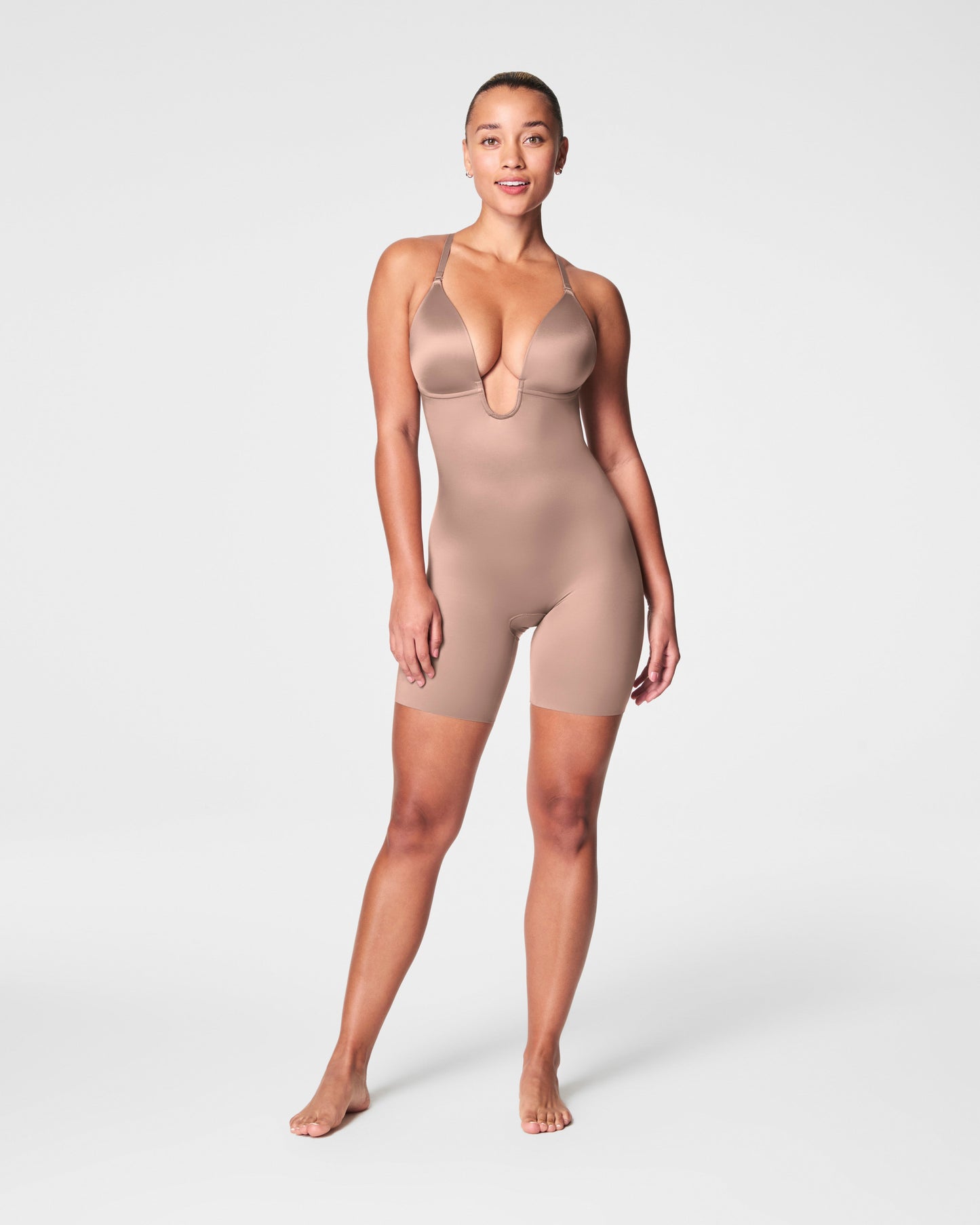 LUKUSAFIshape™ Suit Your Fancy Plunge Low-Back Mid-Thigh Bodysuit